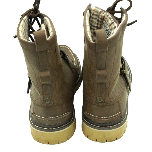 Marc Ecko Blackwelder Boots Brown Leather Men's Size 7 Ankle Boots Buckle Strap - Picture 6 of 9